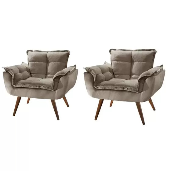2er-Set Dekorative Opala-Sessel Mit Stabförmigen Beinen